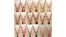 wooden beads colorful tassels fashion necklaces wholesale alot 60 pieces